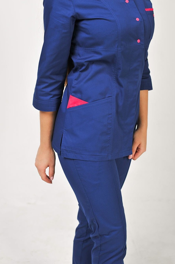 фото костюм Фламінго (40-60) сорочкова, темно-синій/малиновий, рукав 3/4, брюки класичні 826661300