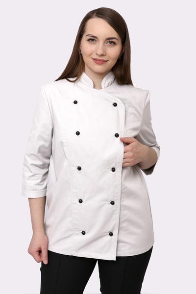 фото Кітель кухаря Марсель жіночий котон білий сітка на спині розмір 46 13620242624