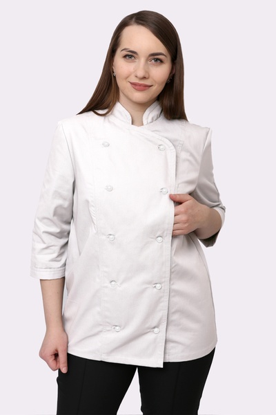 фото Кітель кухаря Марсель жіночий котон білий сітка на спині розмір 46 13620242297