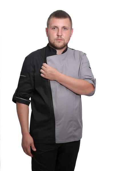 фото Кітель кухаря Косуха котон сірий/чорний сітка на спині розмір 44 109359304