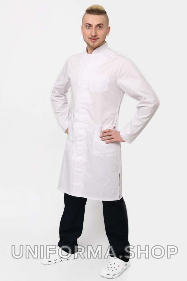 фото халат Бравері (40-60) сорочкова, білий, рукав довгий 803892500