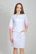 фото сукня Грейс (40-60) преміум-котон, білий/рожевий, рукав 3/4 1780559302