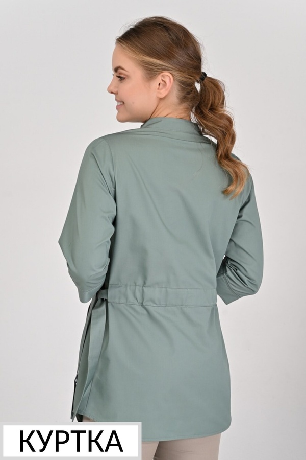 фото куртка Нормандія преміум-котон оливковий на кнопках рукав 3/4 (40-68) 2070131702