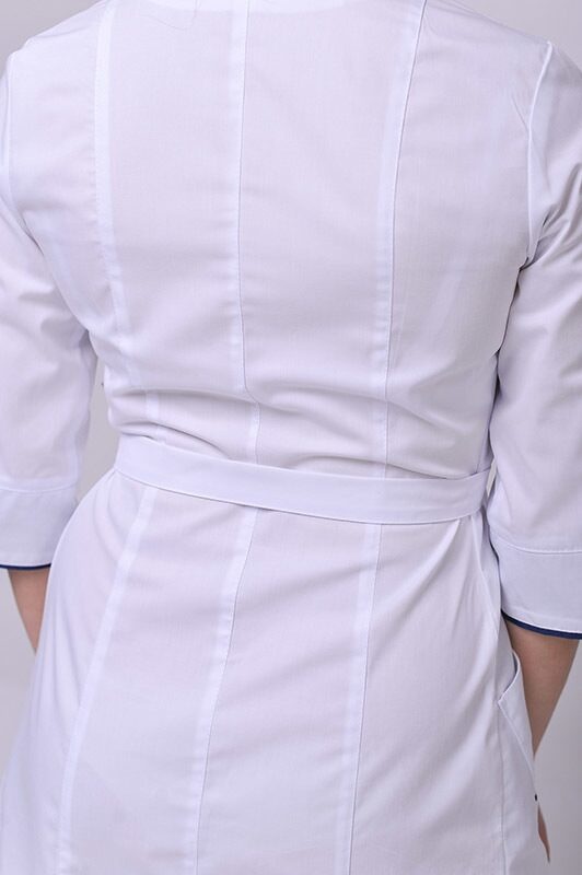фото халат Венеція (40-60) сорочкова, білий/темно-синій, рукав 3/4 767840500