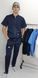 фото медичний костюм Титан ВТ-30040 стрейч темно-синій (р.42-66) рукав короткий, брюки прямі 13548427420