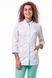 медичний костюм Пекін (40-64) на кнопках тк.преміум-котон - колір білий/м'ятний, рукав 3/4, брюки класичні 2664416815 фото