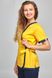 фото костюм Азалія (40-60) преміум-котон, жовтий/темно-синій, рукав короткий, брюки класичні 512909501