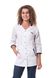 медичний костюм Анталія (40-66) на кнопках тк.преміум-котон - колір білий/темно-синій, рукав 3/4, брюки класичні 2664421015 фото