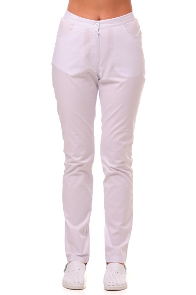 брюки медичні Даллас (40-66) тк.стрейч - колір білий , брюки прямі 1436193101 фото