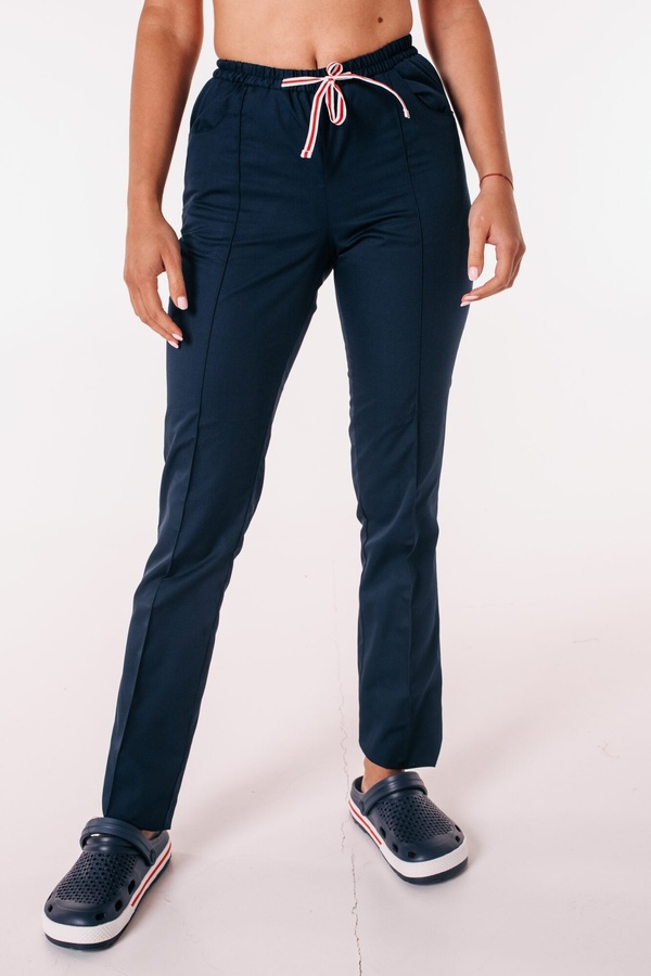 фото брюки класичні (40-66) тк.преміум-котон - колір темно-синій , брюки класичні 1391462241