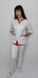 фото медичний костюм Весна ВТ-100377 стрейч білий/червоний (р.42-64) рукав 3/4, брюки прямі 13581727883