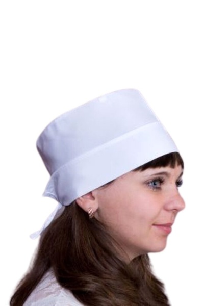 шапочка (56-60) тк. габардин, колір білий 101145215 фото