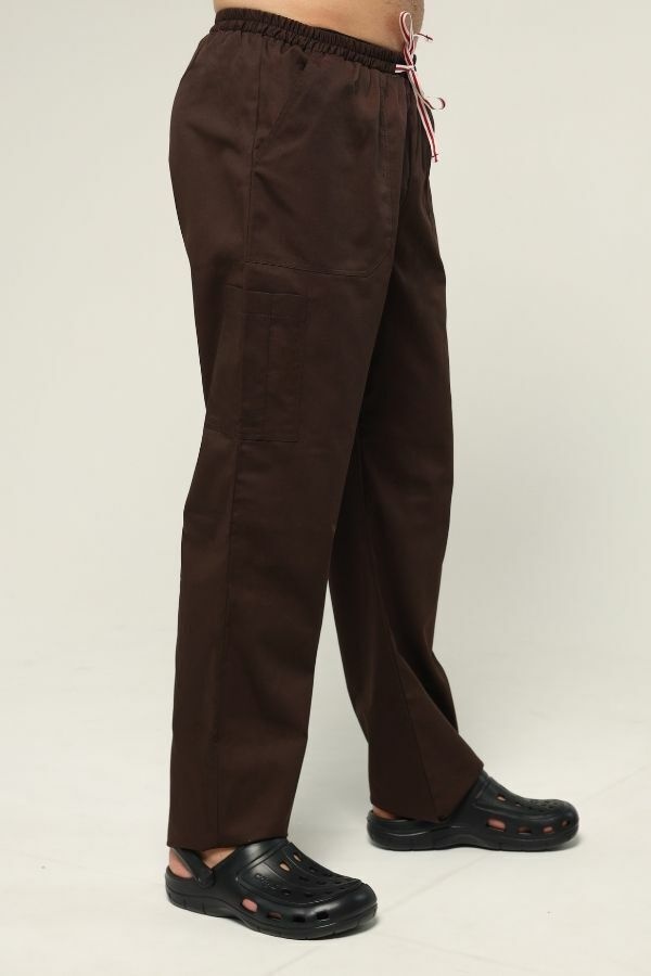 брюки медичні прямі (40-66) тк.преміум-котон - колір коричневий , брюки прямі 422492705 фото