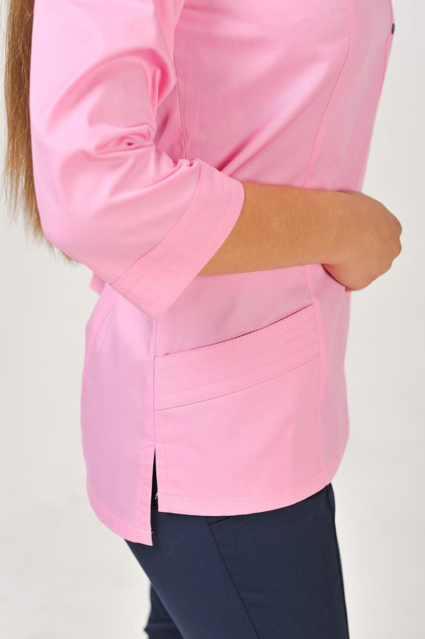фото куртка АС-40 (40-60) преміум-котон, рожевий/темно-синій, рукав 3/4 382056504