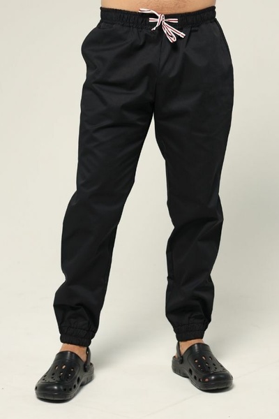 фото брюки Джексон (40-66) тк.преміум-котон - колір чорний , брюки джогери 448047305