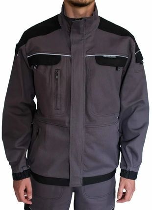 Костюм робочий зі штанами COOL TREND бавовна сірий/чорний 260 г/м розмір 46 (INS.1783)