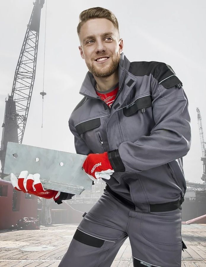 Костюм робочий зі штанами COOL TREND Бавовна 260 сірий/чорний розмір 46 (INS-1783)