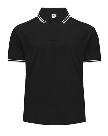 Поло PORA210 CONTRAST-BK-WH чорний/Білий (р.XS-3XL) JHK