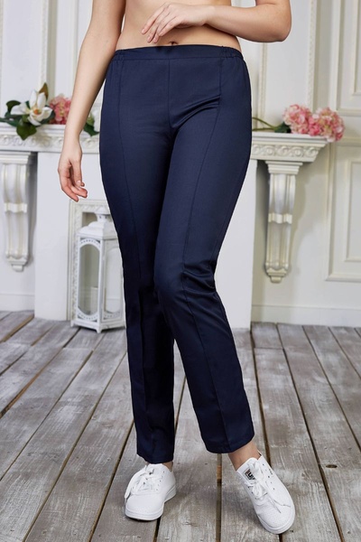 брюки батист 2607-МР темно-синій, брюки класичні (42-64)