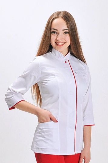 куртка котон преміум Сакура р. білий/червоний рукав 3/4