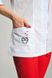 розмірна сітка куртка Сакура (40-60) преміум-котон, білий/червоний, рукав 3/4 1577774702 фото 4