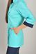 розмірна сітка костюм Рубіна (40-60) сорочкова, ментоловий/темно-синій, рукав 3/4, брюки класичні 91434105 фото 5