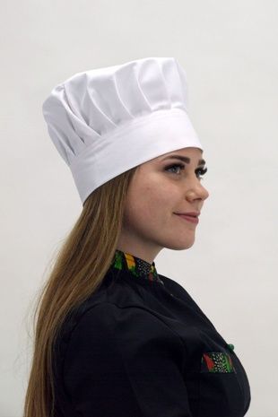 Кухарський ковпак Танагра на ліпучці котон білий - Форма кухаря (78.100)