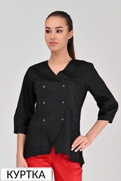 фото куртка Тоскана (40-68) на кнопках тк.преміум-котон - колір чорний , рукав 45 385,00 1862127302