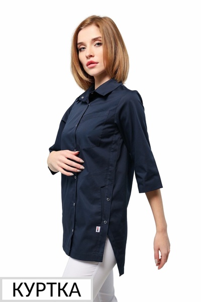 куртка Навара (40-66) на кнопках тк.преміум - колір темно-синій , рукав 3/4 2260553304 фото