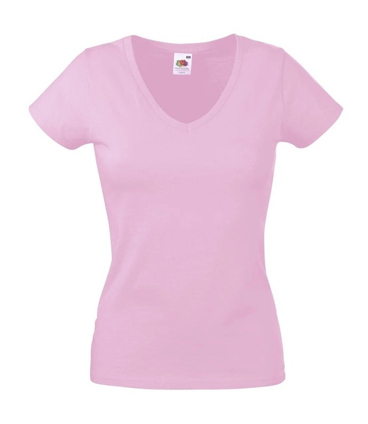 футболка з V-вирізом 61-398-52 Fruit Of The Loom - жіноча - колір 52 Рожевий 82553301 фото