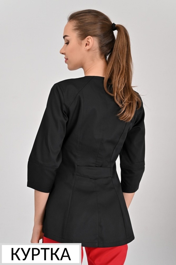 фото куртка Тоскана (40-68) на кнопках чорний рукав 3/4 1862127302