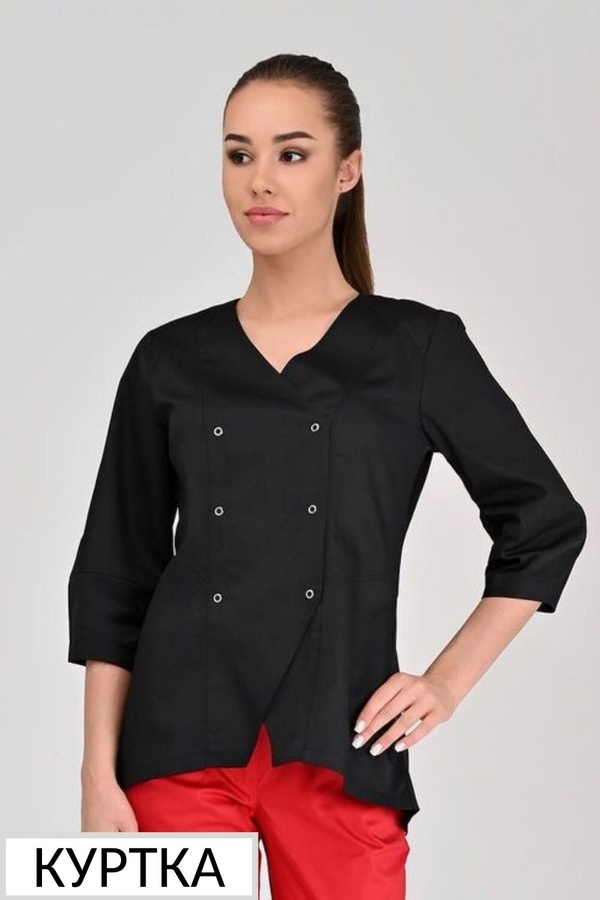 фото куртка Тоскана (40-68) на кнопках чорний рукав 3/4 1862127302