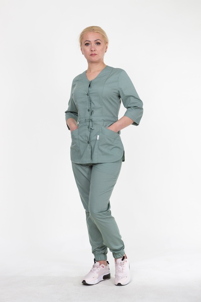медичний костюм 22139 розмір 42 (84-72-88) тканина батист, брюки джогери, розмірний ряд (42-66) 13534036551 фото