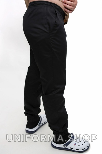 брюки медичні (40-60) преміум-котон, колір чорний, тип брюк - джогери 136163504 фото