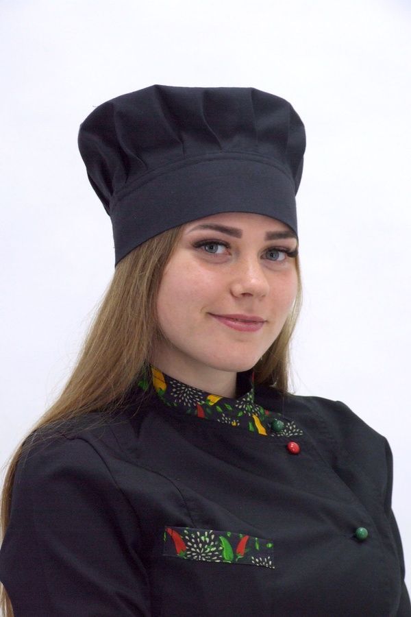 Кухарський ковпак Танагра на ліпучці котон чорний - Форма кухаря (78.100)