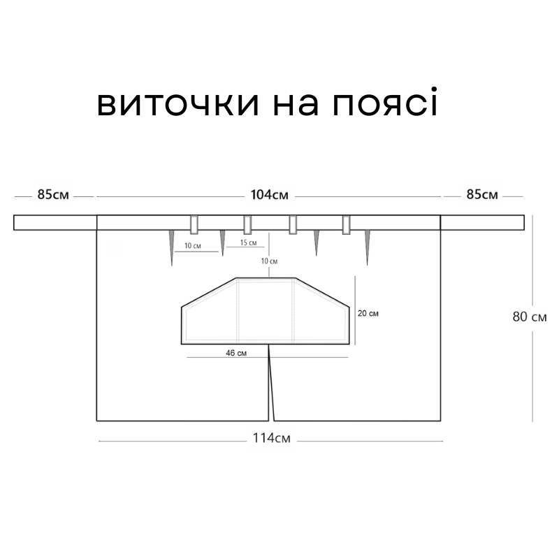 Фартух офіціанта довгий з розрізом Шеф-альп 105x80 (см) джинс синій - Одяг для офіціантів та кухарів (261.288)")