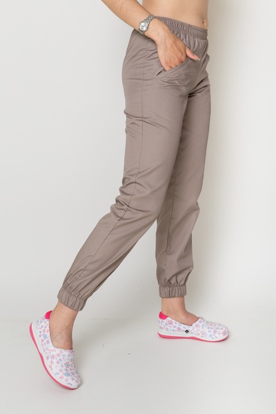 брюки медичні жіночі (40-60) преміум-котон, колір мокко, тип брюк - джогери 579195704 фото