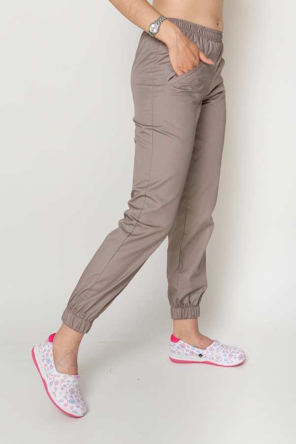 фото брюки жіночі (40-60) преміум-котон, мокко, брюки джогери 579195704