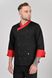 розмірна сітка Кітель кухаря Брюссель котон чорний/червоний 640481015 фото 1