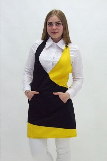 Фартух для офіціантів і барменів Баварія грета чорний/жовтий (220.241)