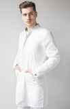 уніформа Білий халат Халати медичні чоловічі - медичний халат Амстердам (46-56), преміум-котон білий, рукав довгий фото