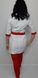 розмірна сітка костюм Юнона ВТ-20526 батист білий/червоний рукав 3/4, брюки прямі (р.42-64) 13548427344 фото 3