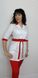 розмірна сітка костюм Юнона ВТ-20526 батист білий/червоний рукав 3/4, брюки прямі (р.42-64) 13548427344 фото 1