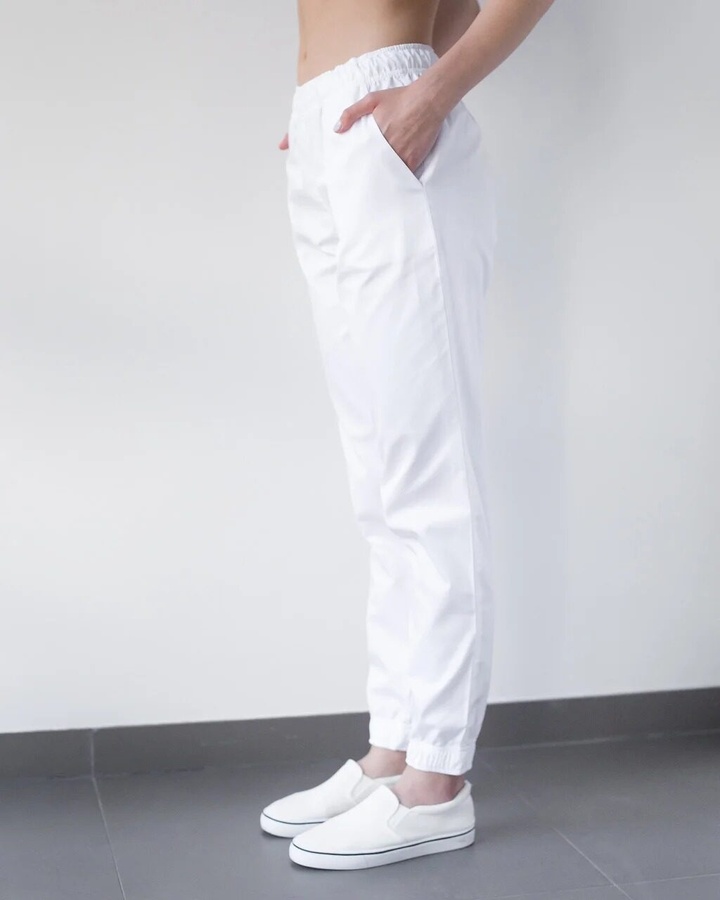 фото брюки джогери розмір 40 (40-54), преміум-котон білий 237446501