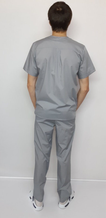 фото медичний костюм Герус ВТ-30032 котон сірий (р.42-66) рукав короткий, брюки прямі 13548427396