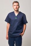 уніформа CareMedic Костюми медичні чоловічі - медичний костюм Мартін (40-60) преміум-котон, колір темно-синій, рукав короткий, тип брюк - класичні фото