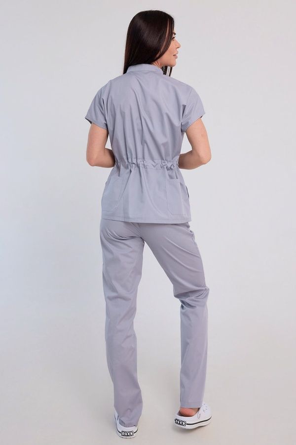 Медичний Жіночий Костюм Маргарита Батист сірий 52р. (44-64) - Медичний Одяг Марія (13741659141.595.625)