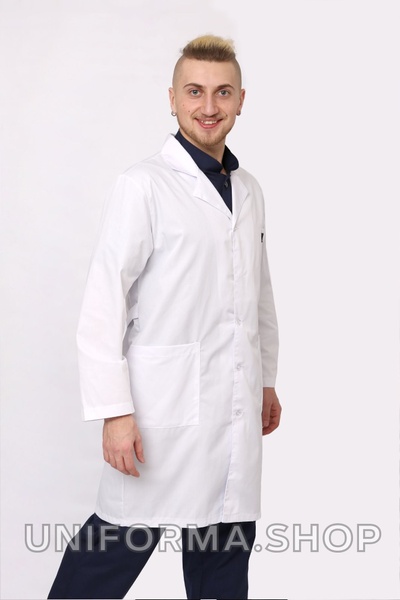 медичний халат Руслан (42-64) тк. габардин, колір білий, рукав довгий 1557030441 фото