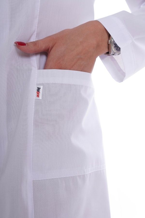 Халат Студентка (XS-2XL) на гудзиках батист білий р.M рукав довгий