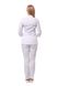 медичний костюм Пекін (40-64) на кнопках тк.преміум-котон - колір білий/вишивка, рукав 3/4, брюки класичні 2664415015 фото 5